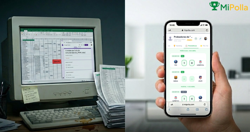 Comparativa entre una planilla Excel y MiPolla como app moderna de quinielas